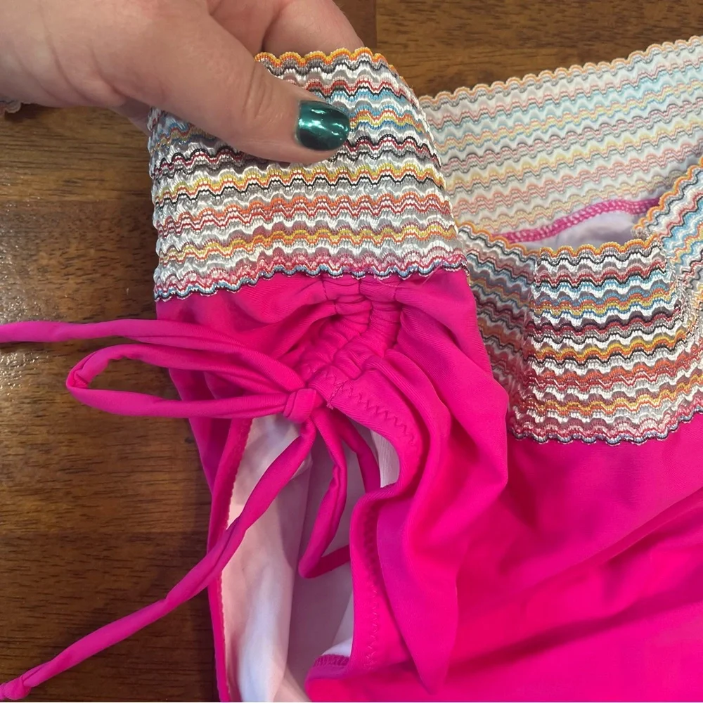 NWT Blooming Jelly hot pink 2 piece swimsuit size XL - Picture 4 of 7